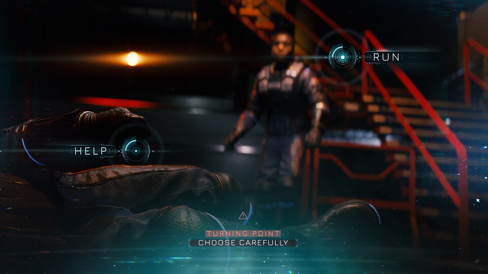 Wie in den Dark-Picture-Spielen üblich, kann ich auch in Directive 8020 Entscheidungen treffen, die den Lauf der Geschichte verändern. Aber diesmal kann ich meine Fehler einfach wieder ungeschehen machen. Juhu?