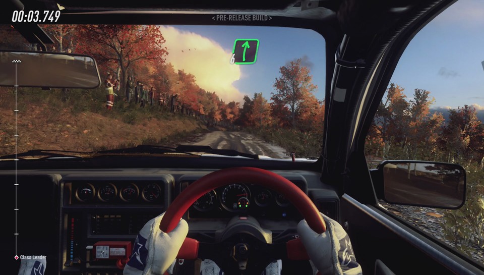 Fahrer und Copilot sind in der Cockpit-Ansicht animiert. Das sieht aber eine Spur zu steif und hektisch aus, um realistisch zu wirken.