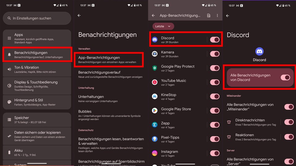 Die Screenshots stammen von einem Google Pixel 9a mit Android 15.