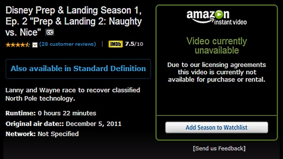 Disney sperrt Weihnachtsvideos bei Amazon - auch bei Kunden, die diese gekauft haben.