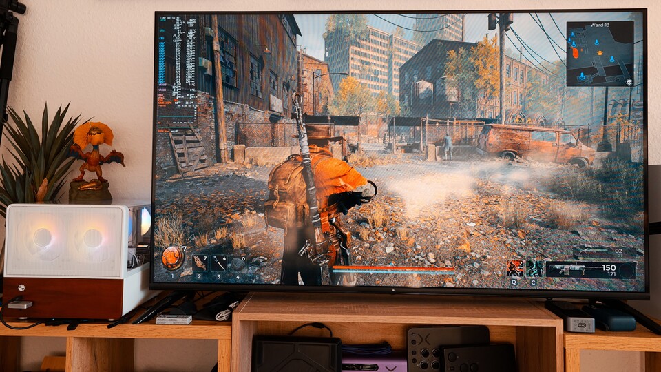 Der größte Vorteil gegenüber einem gedockten Steam Deck: deutlich mehr Leistung für das Spielen von leistungshungrigen Spielen. Hier zum Beispiel Remnant 2 in 4K, hohen Einstellungen und FSR Performance. (Bildquelle: Duy Linh DinhGameStar Tech)