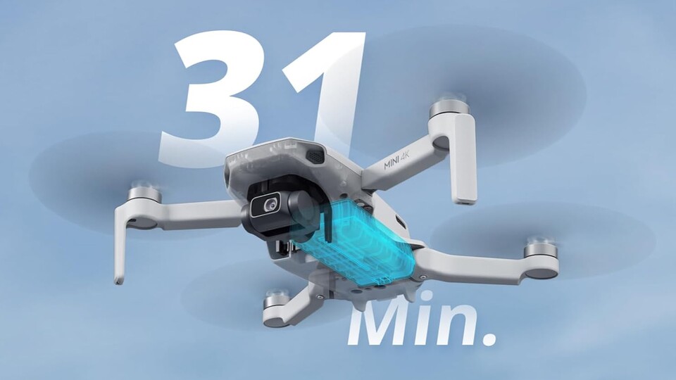 Mit 31 Minuten Laufzeit gehört diese Drohne zur Spitze.