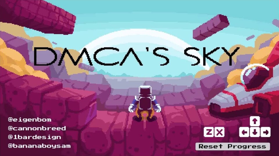 Nach einer Unterlassungsaufforderung von Nintendo hat ASMB Games No Mario's Sky in DMCA's Sky umbenannt.