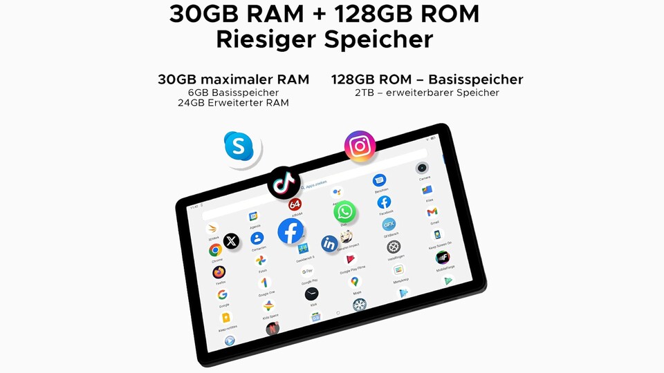 Das Doogee Tab A9 Pro+ hat einen großen Speicher – Wenn ihr mehr braucht, könnt ihr diesen aber auch ganz einfach erweitern!