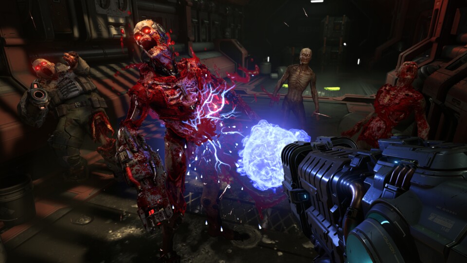 Doom Eternal wie es leibt und lebt: Schnelles Gameplay und viel explizite Gewalt gegen virtuelle Dämonen.