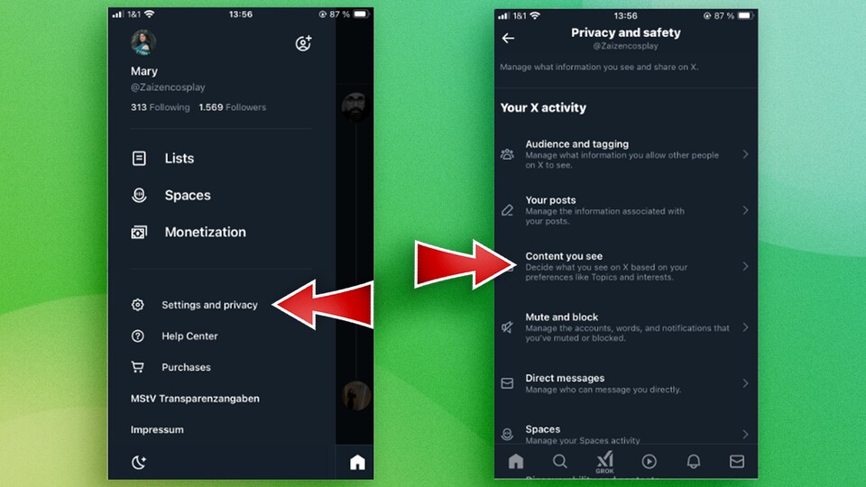 Auf XTwitter lohnt sich ein Blick in die Einstellungen. Hier könnte ihr durchaus überrascht werden, was die Plattform so für eure Interessen hält.
