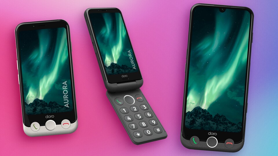 Die Doro-Smartphones haben alle physische Tasten um Annehmen und Auflegen von Telefonaten. (Bildquelle: Doro)