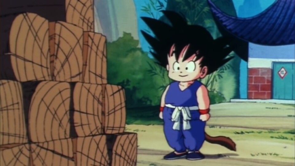 In der ersten Folge hackte Son Goku Holz – mit einem Kung-Fu-Kick. (Bildquelle: Toei Animation)