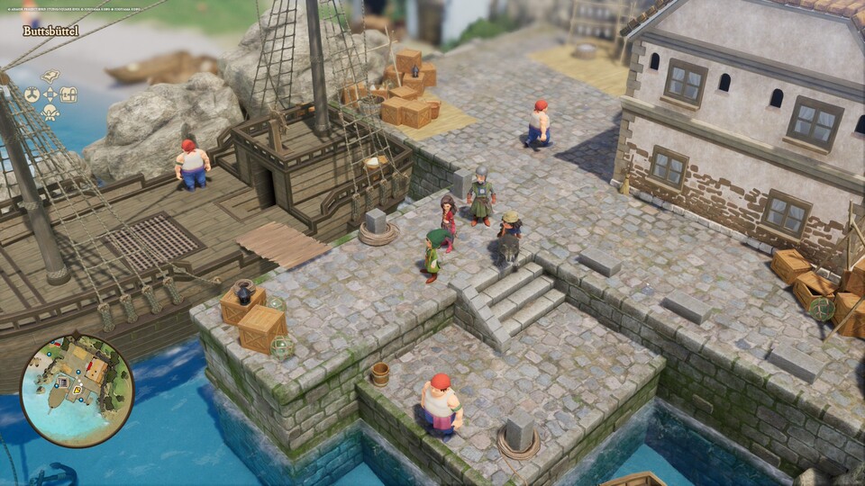 Das Abenteuer beginnt in eurem Heimatort Buttsbüttel. In guter alter Serientradition verwendet die deutsche Übersetzung viele neue Eigennamen und verpasst den einzelnen Regionen sogar eigene Dialekte.