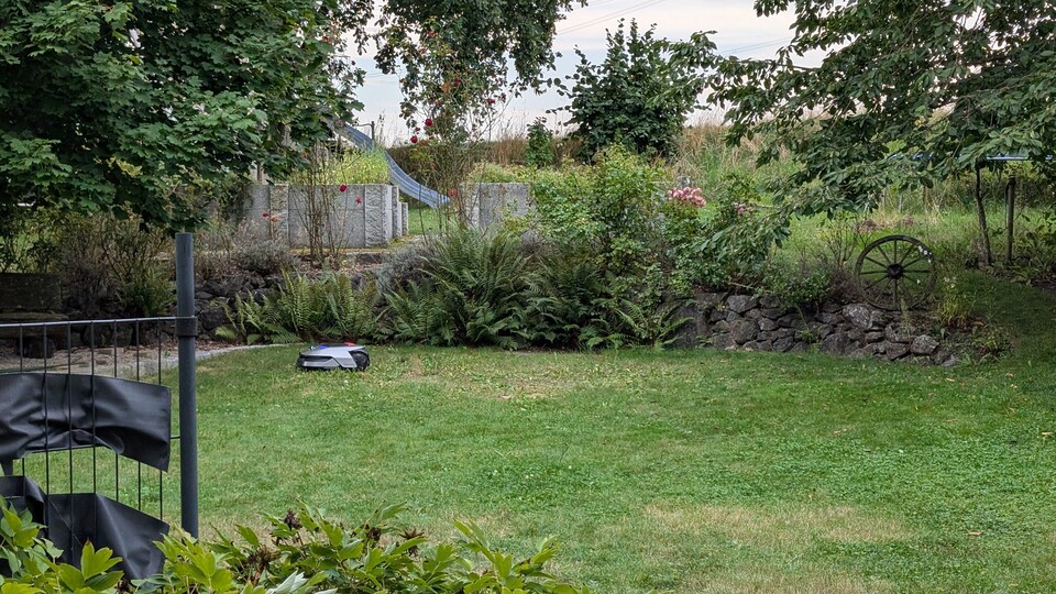 In unserer grünen Oase verrichtet der A2 selbst bei schwierigen Gegebenheiten gute Arbeit - trotz Obstbäumen, Hang und Hindernissen.