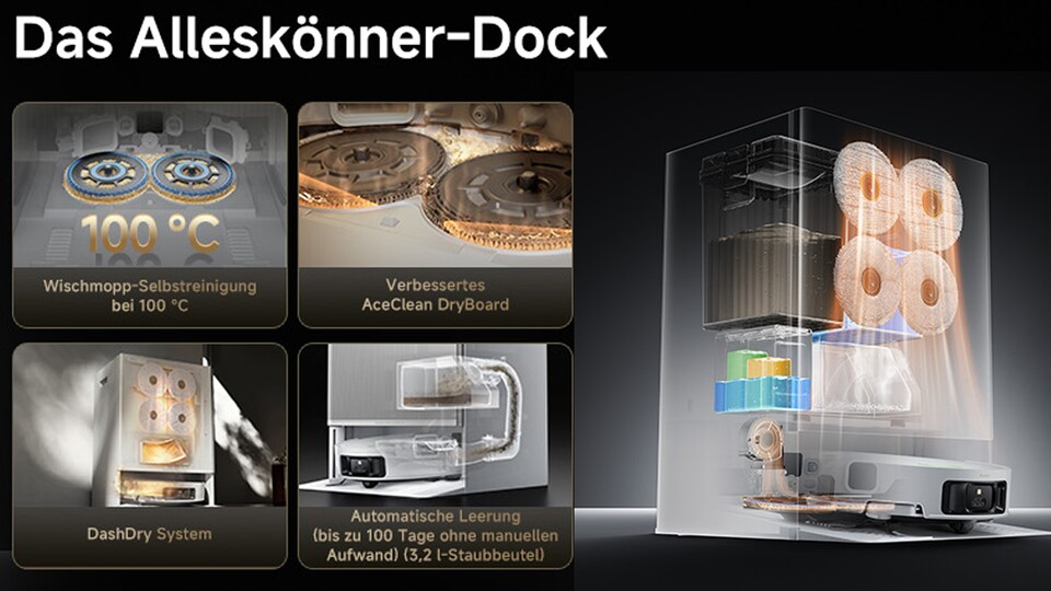 Mit seinen drei Wischmopp-Paaren kann der Matrix10 Ultra nicht nur verschiedene Böden reinigen, sondern auch pflegen!
