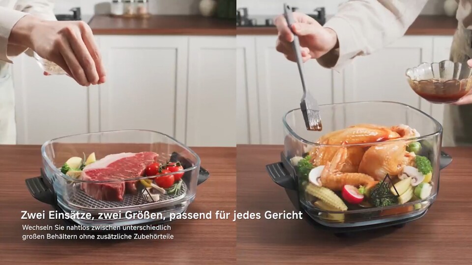 Ob Ninja Crispi oder Dreame Tasti: Die Glas-Airfryer sorgen für weniger Geschirr und nehmen viel weniger Platz weg.