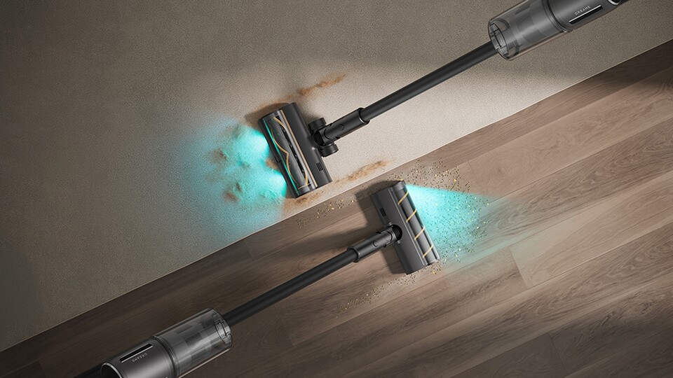 Die LED-Beleuchtung zeigt euch den Staub nicht nur in dunklen Ecken, sondern auch, wenn ihr gerade keinen sonnendurchfluteten Raum saugt.