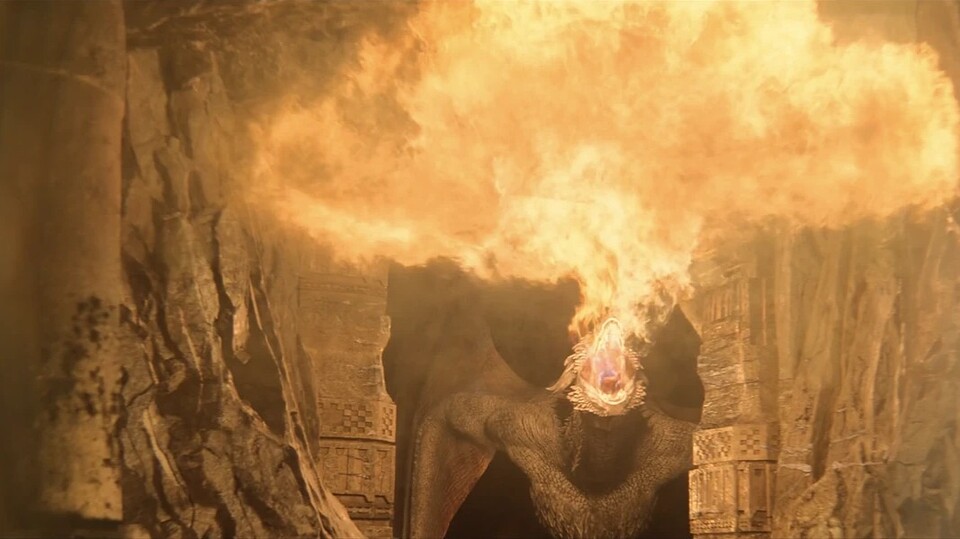 Dreamfyre in der Drachgrube. Der weibliche Drache ist das Reittier von Helaena Targaryen. Bildquelle: HBO