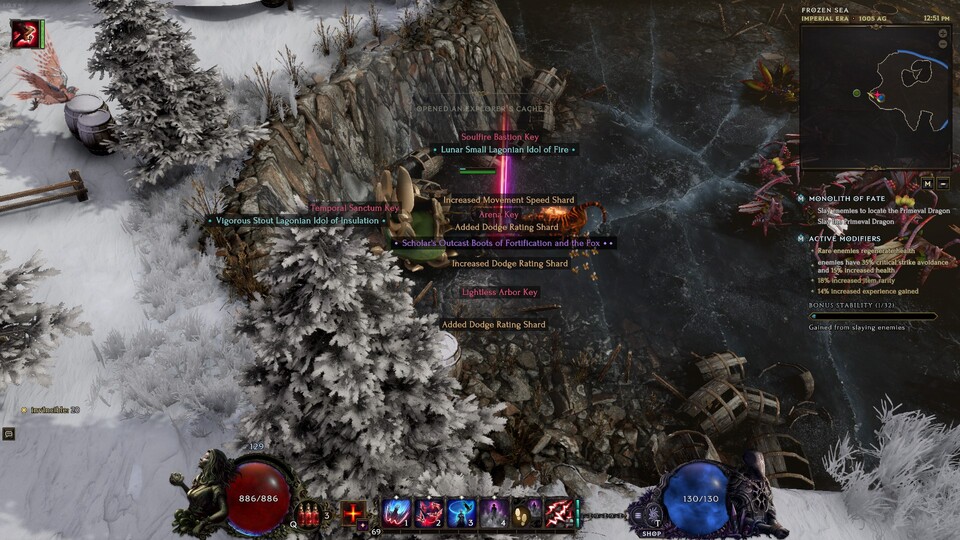 Last Epoch liefert euch schöne Loot-Explosionen.