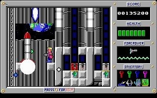 Das erste Duke-Nukem-Spiel von 1991 präsentierte die Action noch in zwei Dimensionen.