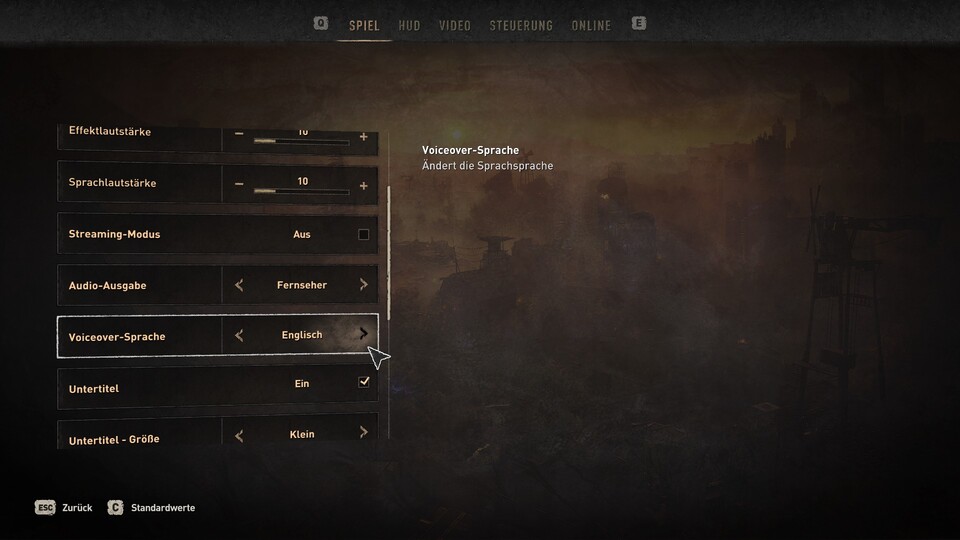 Nach dem Update könnt ihr in den Optionen auf englische Sprachausgabe umstellen.