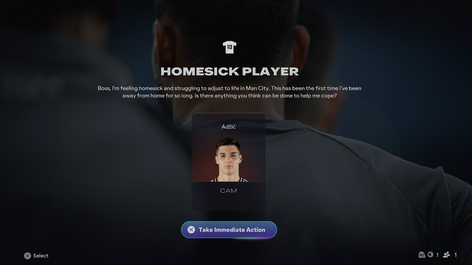 Wenn ein Spieler Heimweh hat, könnt ihr ihn für einige Wochen nach Hause schicken – ansonsten riskiert ihr, dass er unzufrieden wird.