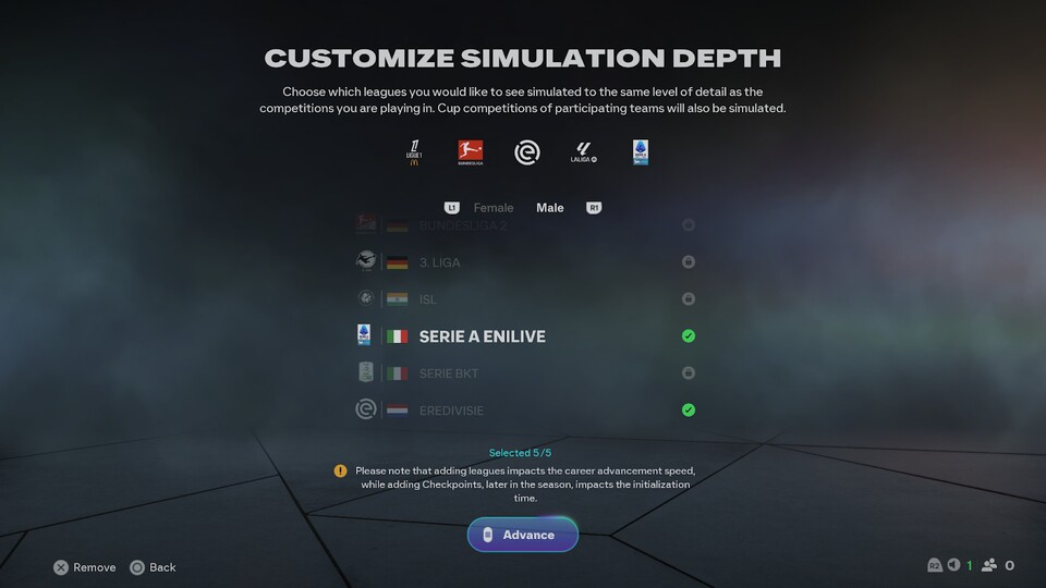 Bis zu fünf Ligen könnt ihr künftig gleichzeitig simulieren, die Dauer der Simulation soll sich dabei nur geringfügig verlängern.