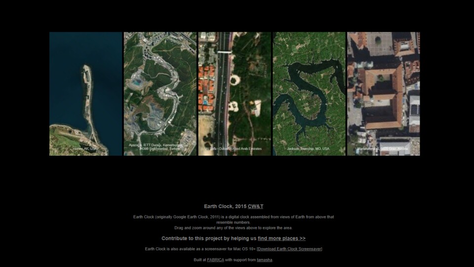 Google Earth als Uhr: Es ist 13:59 Uhr. (Bild: Earth Clock)