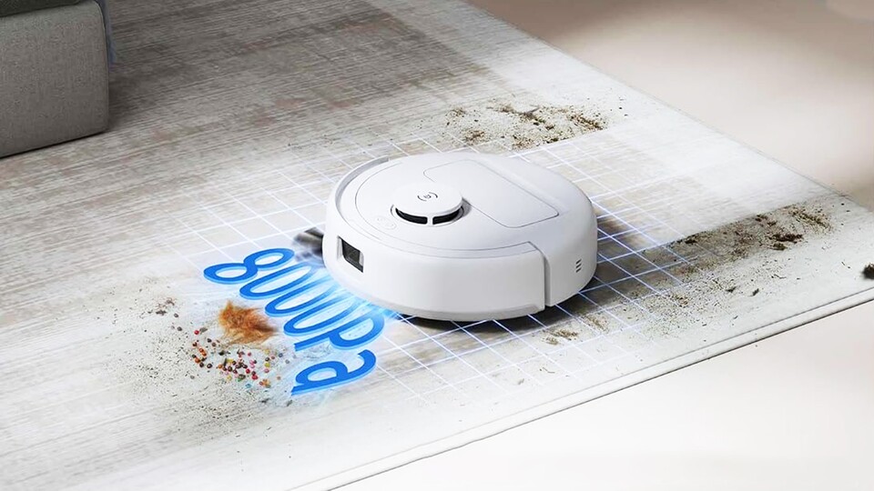 Der DEEBOT mini schafft trotz kleinem Körper immer noch eine hohe Saugleistung – auch auf Teppichen.