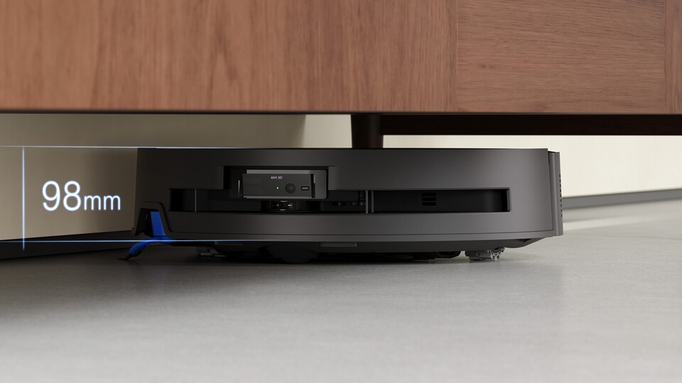 Mit unter 10 cm Höhe gelangt der ECOVACS DEEBOT X9 PRO OMNI mühelos unter viele Möbelstücke.