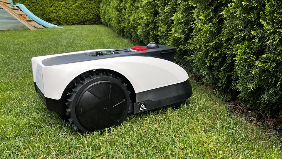 Meine Koniferen nimmt der O500 als Hindernis war – und lässt daher Abstand zur Rasenkante.