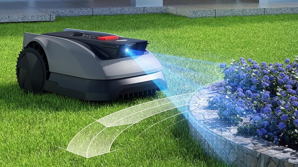 Sicherheit für eure Liebsten: Die integrierte KI-Kamera erkennt über 200 Hindernisse und macht den ECOVACS GOAT O600 zu einem der sichersten Mähroboter für Familien und Haustiere.