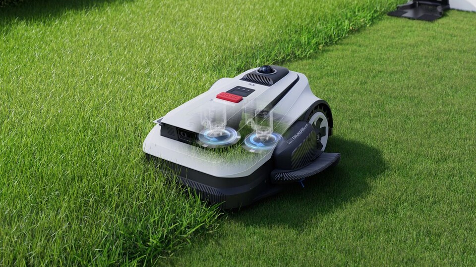 Zwei Mähteller, Kantenschnitt, LiDAR und ein riesiger Akku mit Schnellladefunktion. Diesen Mähroboter könnt ihr euch sogar mit den Nachbarn teilen!