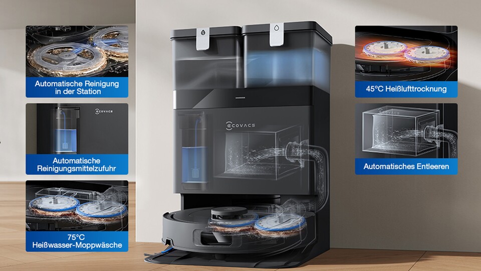 Dieser Saugroboter hat alles, was er braucht, um euch wirklich Arbeit abzunehmen und nicht mehr zu machen: Eine All-In-One-Station, gute Saugleistung, Wischfunktion mit Kantenwischen und Selbstreinigung!