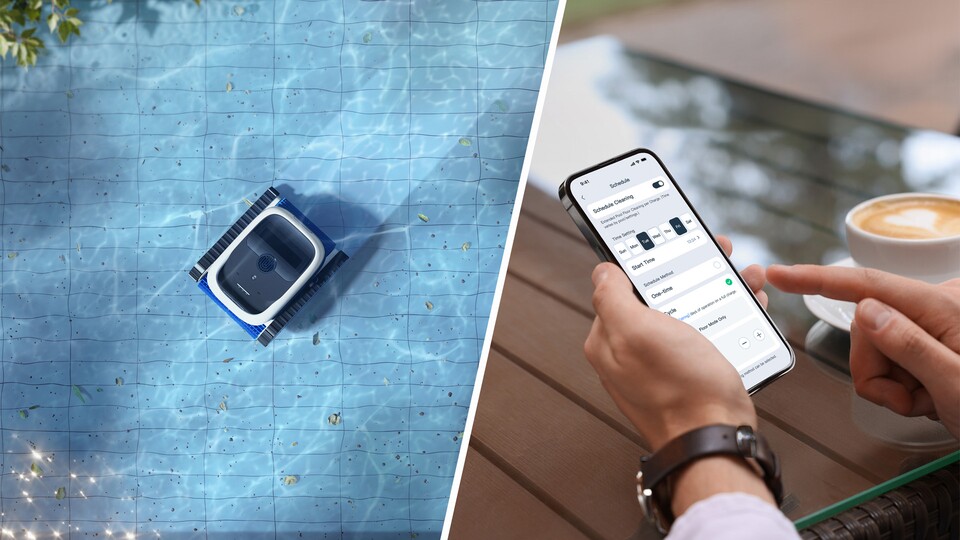 Ihr könnt euren Poolroboter entweder timen oder ihr startet ihn ganz einfach von unterwegs!