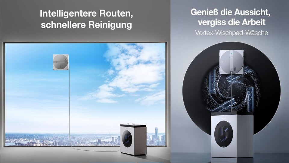 Einfach an die Fensterscheibe hängen und sie wird geputzt – ihr könnt derweil die Füße hochlegen!