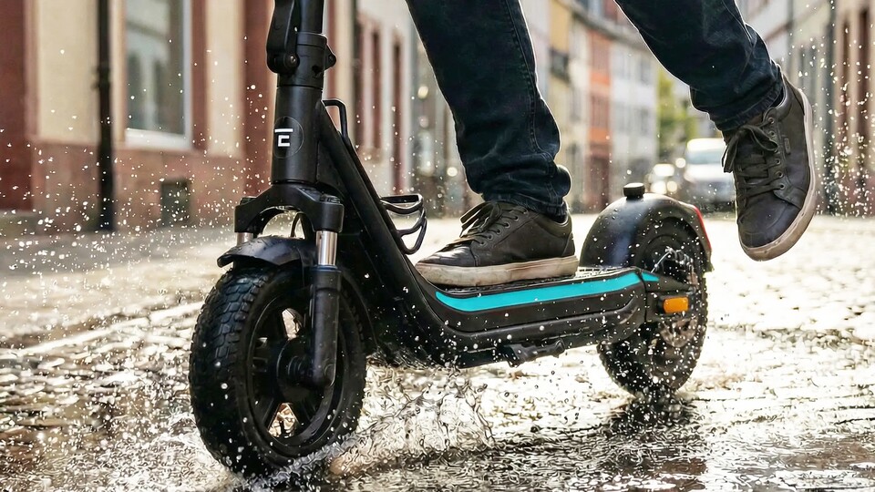 Dank IPX5-Schutz (IPX7 beim Akku), ist der Egret Unit auch bei Regen fahrtüchtig.