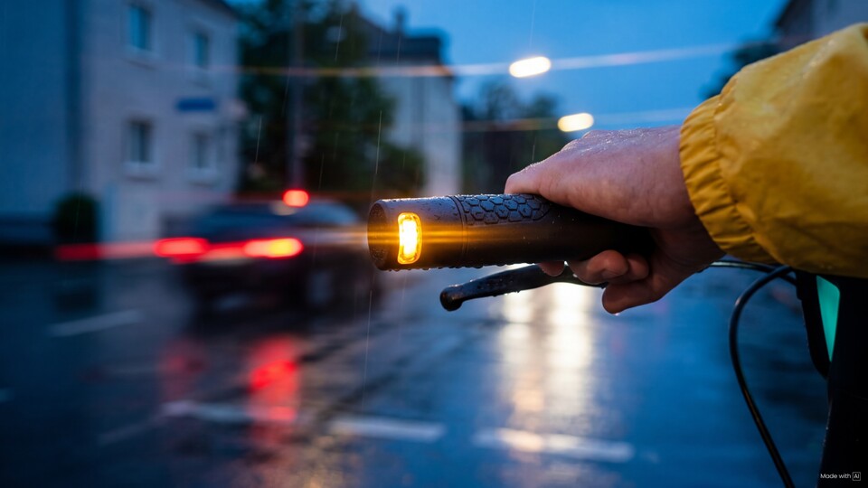 Auch den Blinker halte ich für eins der wichtigsten Features bei E-Scootern. Autofahrer werden es euch danken. (Bildquelle: Egret, Bild mit KI generiert)