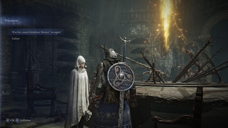 Sobald ihr die Alte Taschenuhr erhalten habt, sprecht mit der Priesterin. (Abbildung zur Illustration, die richtigen Screenshots hängen auf einem anderen PC, reichen wir nach, hehe.)