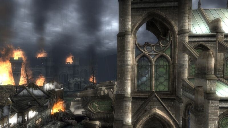Das brennende Kvatch aus dem Original-Oblivion von 2006.