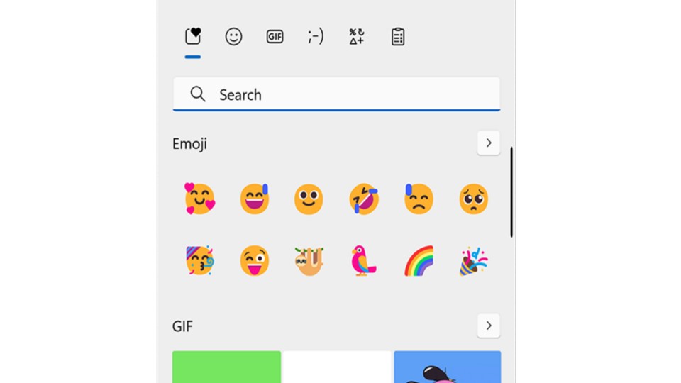 Emoji- und Sonderzeichentastatur in Windows 11 (Quelle: Microsoft)