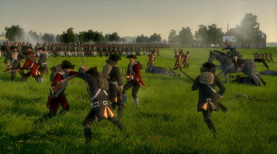 Im Nahkampf wehren die Soldaten Attacken mit ihrer Muskete ab.