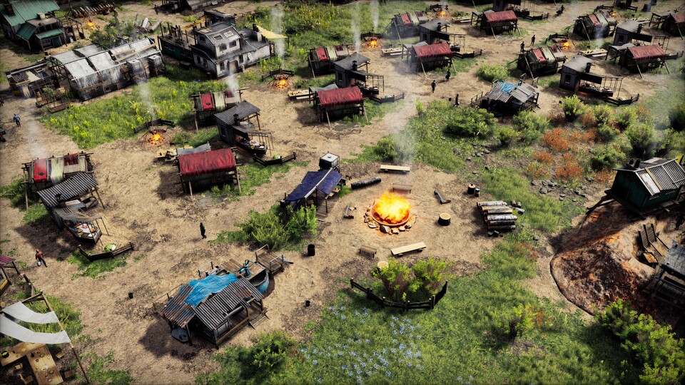 Endzone 2 erschafft sehr stimmungsvolle Ödland-Siedlungen mit viel Wellblech-Charme.