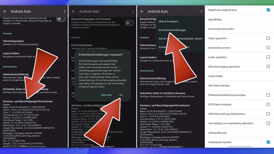 So findet ihr die Android-Auto-Einstellungen. (Bildquelle: GameStar Tech)