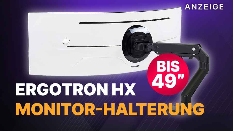 Der Ergotron HX Monitorarm ist der beste für Ultrawide Monitore - Qualität,  die selbst 49 Zöller aushält!