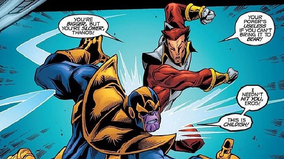 Eros und Thanos haben sich in den Comics schon mehrfach gegenseitig auf die Zwölf gegeben. Bildquelle: Disney Marvel