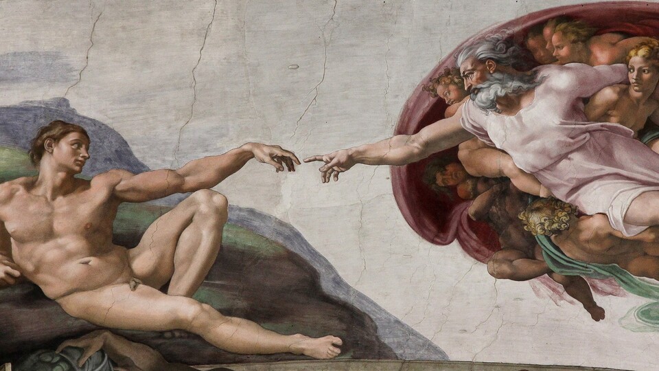 Die Erschaffung Adams ist ein sehr bekanntes Deckenfresko von Michelangelo, das er zwischen 1508 und 1512 in der Sixtinischen Kapelle in Rom verewigte.