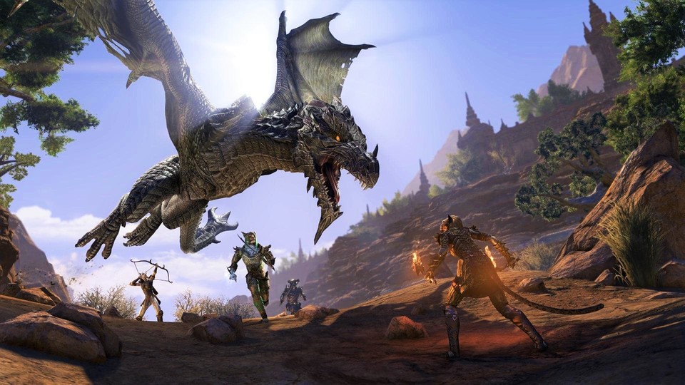 Das Bild stammt aus Elder Scrolls Online. Ob wir in TES6 auch wieder auf Drachenjagd ziehen?