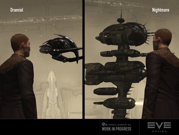 Aus den neuen Quartieren heraus, können die Spieler von Eve Online ihre Raumschiffe betrachten.