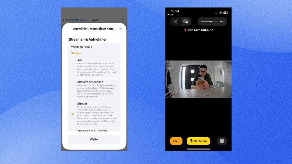 In der App habt ihr diverse Einstellungsmöglichkeiten – auch Spracheingabe ist möglich.