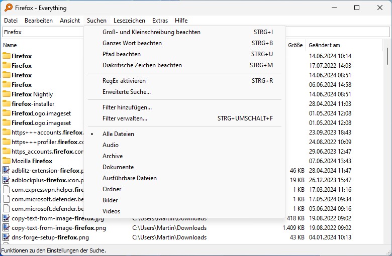 Everything findet Dateien und Ordner schneller in Windows