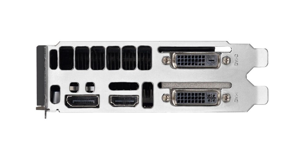 Zwei mal DVI, ein HDMI- sowie ein Displayport-Anschluss sind Geforce-Standard.