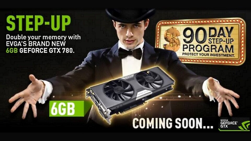 Die EVGA Geforce GTX 780 wird bald auch mit 6 GByte RAM erhältlich sein.