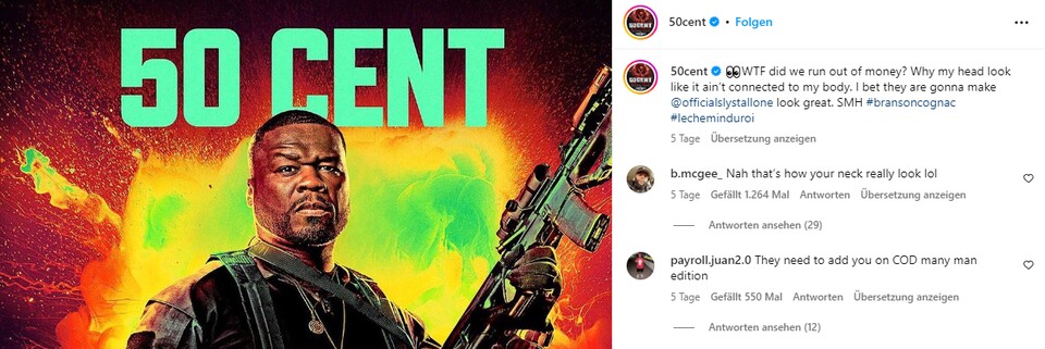Bildquelle: 50cent auf Instagram